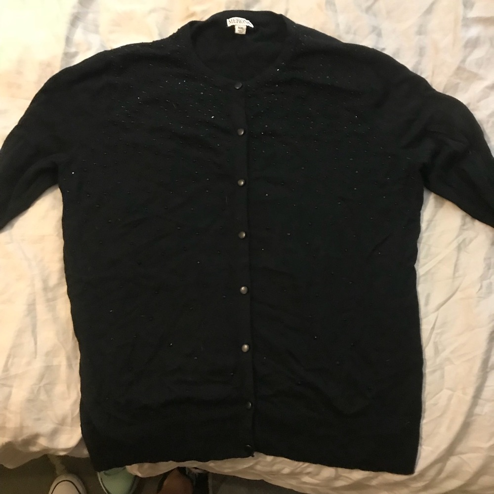 Merona XXL black sweater with black rhinestones